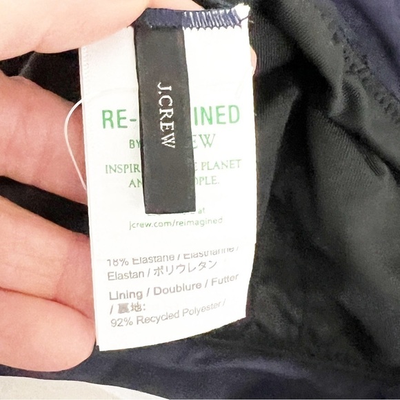 J. Crew NWOT Navy Ruched One Piece Swimsuit - Picture 7 of 7